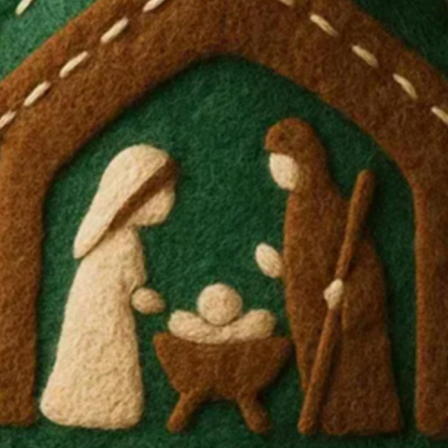 Handmade Felt Christmas Tree Decoration Religious Nativity Scene Ornament Christian Birth of Jesus Hanging Ornament for Xmas Party Decor