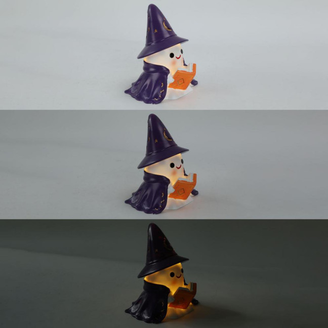 1/2Pcs Enchanting Wizard Ghost Night Light Halloween Reading Book Ghost LED Lamp Home Bedroom Kids Room Decoration Book Lovers Gift 