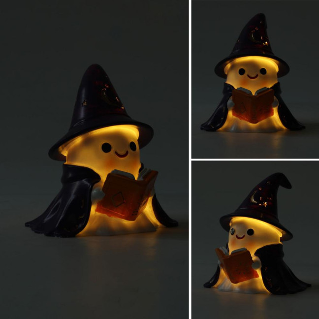 1/2Pcs Enchanting Wizard Ghost Night Light Halloween Reading Book Ghost LED Lamp Home Bedroom Kids Room Decoration Book Lovers Gift 