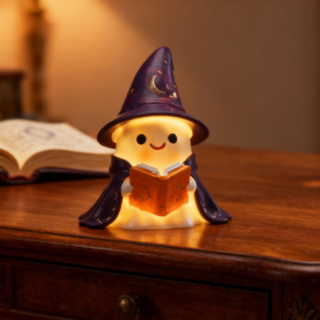 1/2Pcs Enchanting Wizard Ghost Night Light Halloween Reading Book Ghost LED Lamp Home Bedroom Kids Room Decoration Book Lovers Gift 