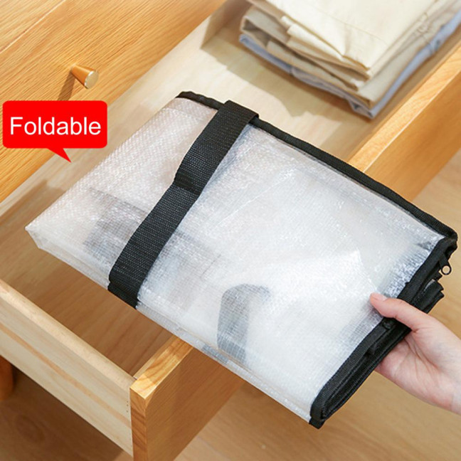 Large Quilt Storage Bag Clear Storage Bin with Lid Reinforced Handles Waterproof Foldable Moving Storage Bags Totes for Clothes Packing Bedding 