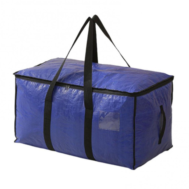 Large Quilt Storage Bag Clear Storage Bin with Lid Reinforced Handles Waterproof Foldable Moving Storage Bags Totes for Clothes Packing Bedding 