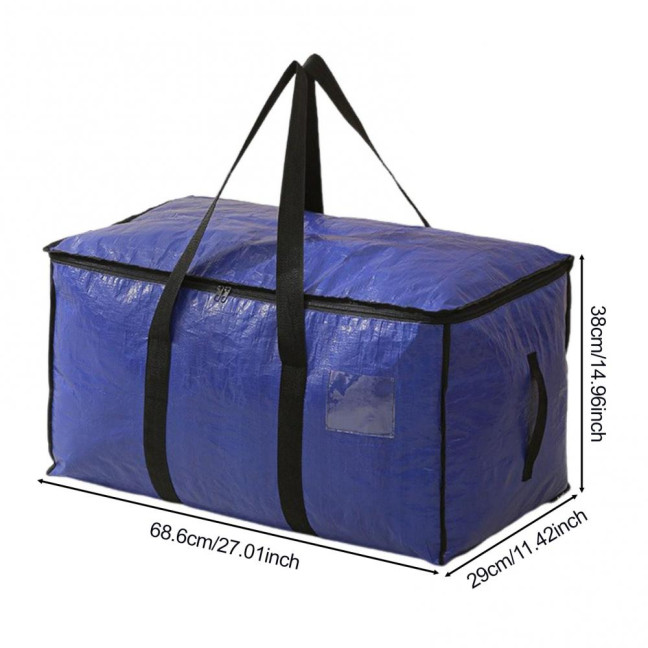 Large Quilt Storage Bag Clear Storage Bin with Lid Reinforced Handles Waterproof Foldable Moving Storage Bags Totes for Clothes Packing Bedding 