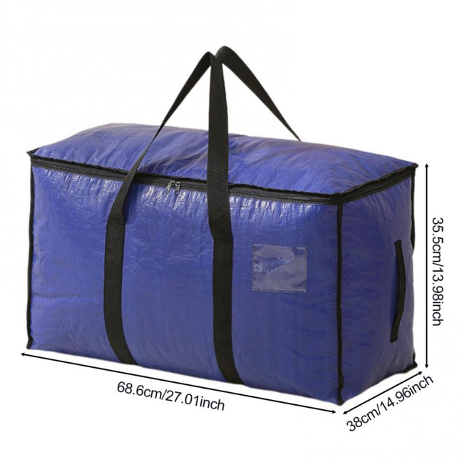 Large Quilt Storage Bag Clear Storage Bin with Lid Reinforced Handles Waterproof Foldable Moving Storage Bags Totes for Clothes Packing Bedding 