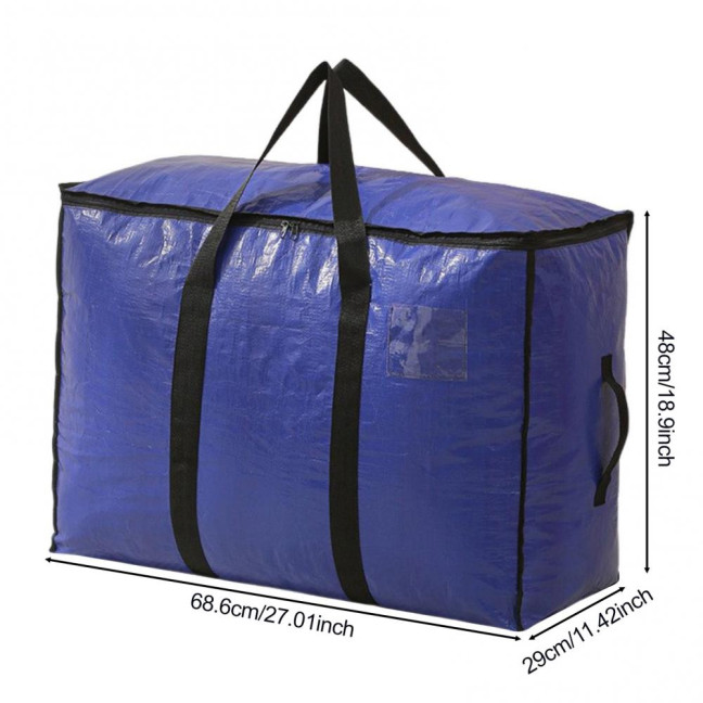 Large Quilt Storage Bag Clear Storage Bin with Lid Reinforced Handles Waterproof Foldable Moving Storage Bags Totes for Clothes Packing Bedding 