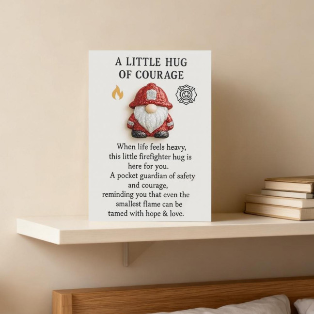 Firefighter Pocket Guardian Mini Firefighter Pocket Hug Token A Little Hug of Courage Keepsake Inspirational Gift for Firefighters 