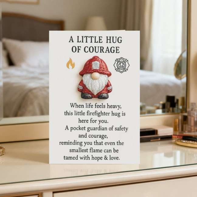 Firefighter Pocket Guardian Mini Firefighter Pocket Hug Token A Little Hug of Courage Keepsake Inspirational Gift for Firefighters 