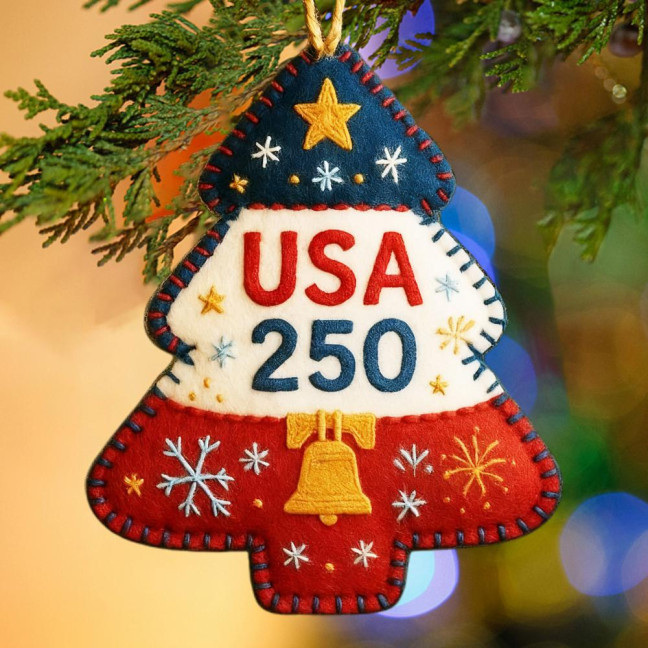 Handmade Felt Christmas Tree Ornament Us 250th Anniversary Felt Ornament Embroidery Xmas Tree Decoration Handmade Felt Christmas Tree Ornament Us 250th Anniversary Felt Ornament Embroidery Xmas Tree Decoration