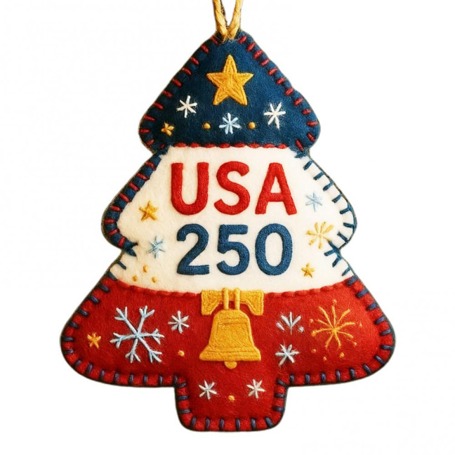 Handmade Felt Christmas Tree Ornament Us 250th Anniversary Felt Ornament Embroidery Xmas Tree Decoration Handmade Felt Christmas Tree Ornament Us 250th Anniversary Felt Ornament Embroidery Xmas Tree Decoration