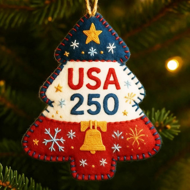 Handmade Felt Christmas Tree Ornament Us 250th Anniversary Felt Ornament Embroidery Xmas Tree Decoration Handmade Felt Christmas Tree Ornament Us 250th Anniversary Felt Ornament Embroidery Xmas Tree Decoration
