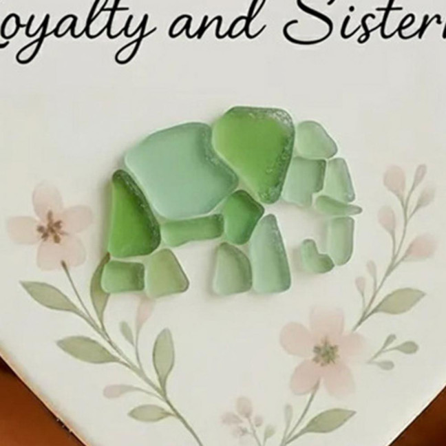 Elephant Friendship Heart Ornament Acrylic Heart-Shaped Sea Glass Friendship Decor Sea Glass Art Christmas Ornaments Gifts for Best Friends