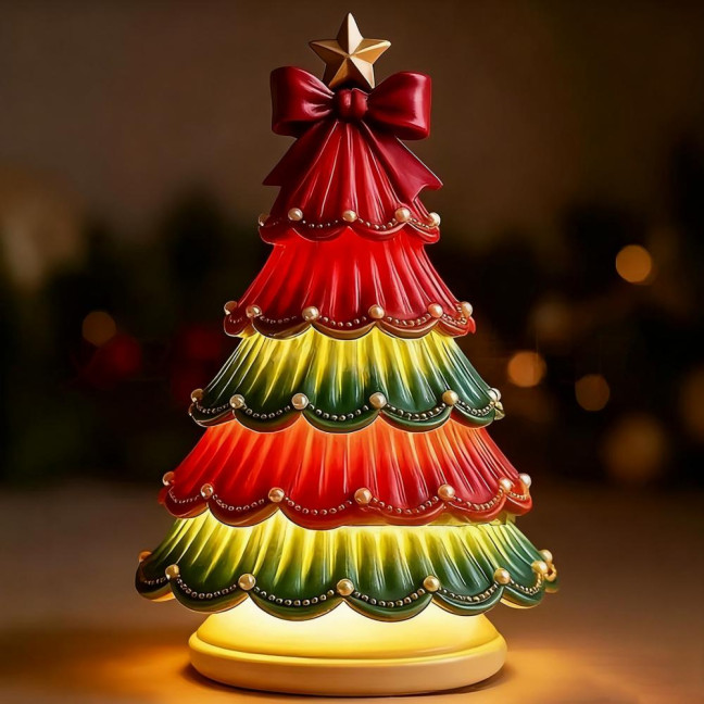 Christmas Tree Night Light Colorful Light-up Christmas Tree Xmas Table Centerpiece for Bedroom Living Room Home Festive Decor 