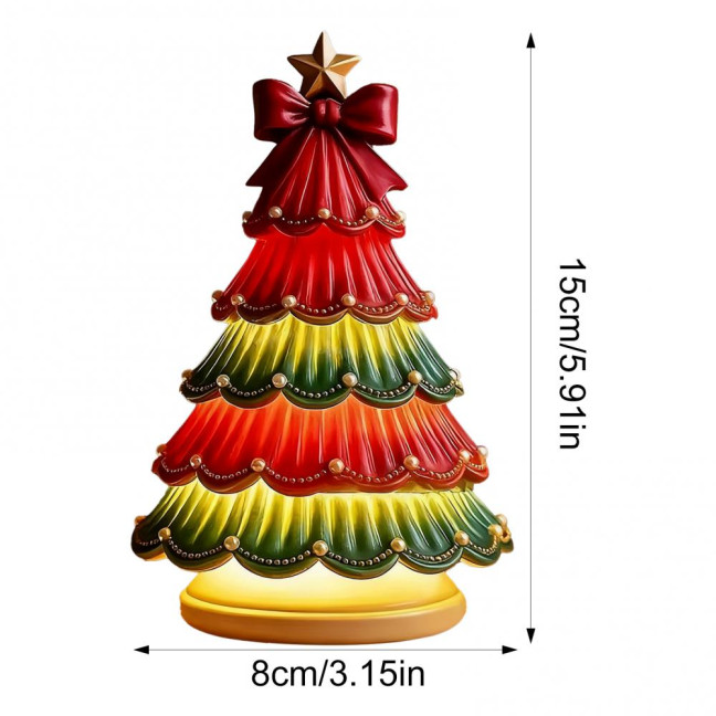 Christmas Tree Night Light Colorful Light-up Christmas Tree Xmas Table Centerpiece for Bedroom Living Room Home Festive Decor 