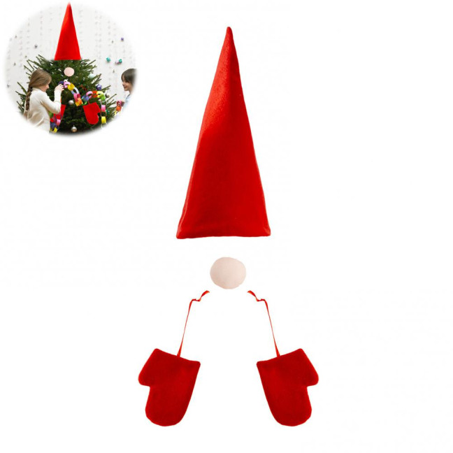Christmas Tree Decoration Non-Woven Fabric Tree Top Hat Gloves Ornament Festive Atmosphere Holiday Decor