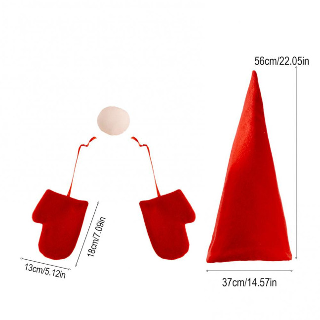 Christmas Tree Decoration Non-Woven Fabric Tree Top Hat Gloves Ornament Festive Atmosphere Holiday Decor