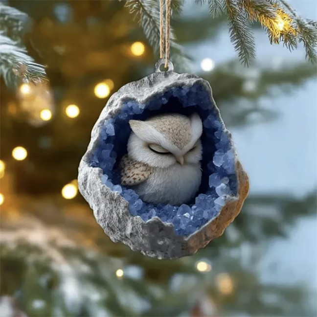 Geode Animal Advent Calendar 2025 24 Days Countdown Calendar with 2D Acrylic Forest Crystal Cave Animals Ornaments for Christmas Tree Decor