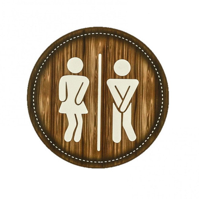 Cotton Thread Wooden Bathroom Sign Rustic Restroom Door Men Women Hanging Sign Restaurant Office Hotel Washroom Wall Gender Identification Signage 