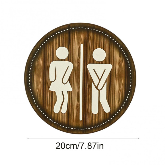 Cotton Thread Wooden Bathroom Sign Rustic Restroom Door Men Women Hanging Sign Restaurant Office Hotel Washroom Wall Gender Identification Signage 