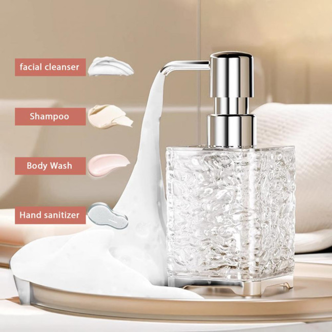 300/400ML Ripple Liquid Soap Dispenser Shampoo Body Hand Wash Shower Gel Facial Cleanser Container Bathroom Refillable Empty Press Pump Bottle 300/400ML Ripple Liquid Soap Dispenser Shampoo Body Hand Wash Shower Gel Facial Cleanser Container Bathroom Refillable Empty Press Pump Bottle