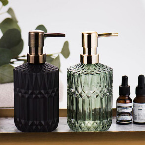 Glass Lotion Bottle Anti-Slip Bottom Transparent Design Large Capacity Liquid Dispenser Home Accessory