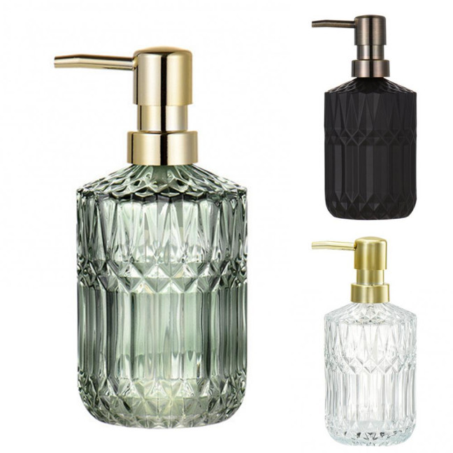 Glass Lotion Bottle Anti-Slip Bottom Transparent Design Large Capacity Liquid Dispenser Home Accessory