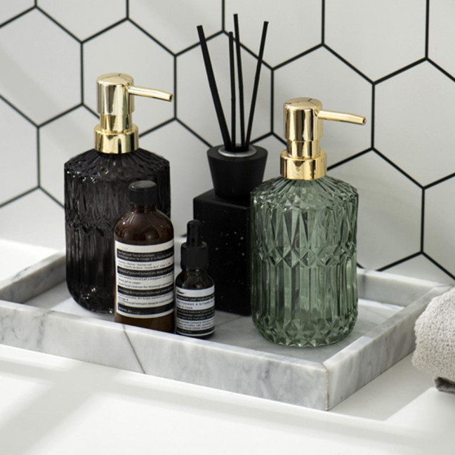 Glass Lotion Bottle Anti-Slip Bottom Transparent Design Large Capacity Liquid Dispenser Home Accessory