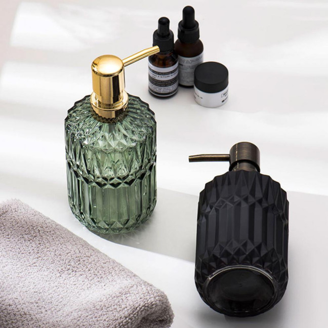 Glass Lotion Bottle Anti-Slip Bottom Transparent Design Large Capacity Liquid Dispenser Home Accessory