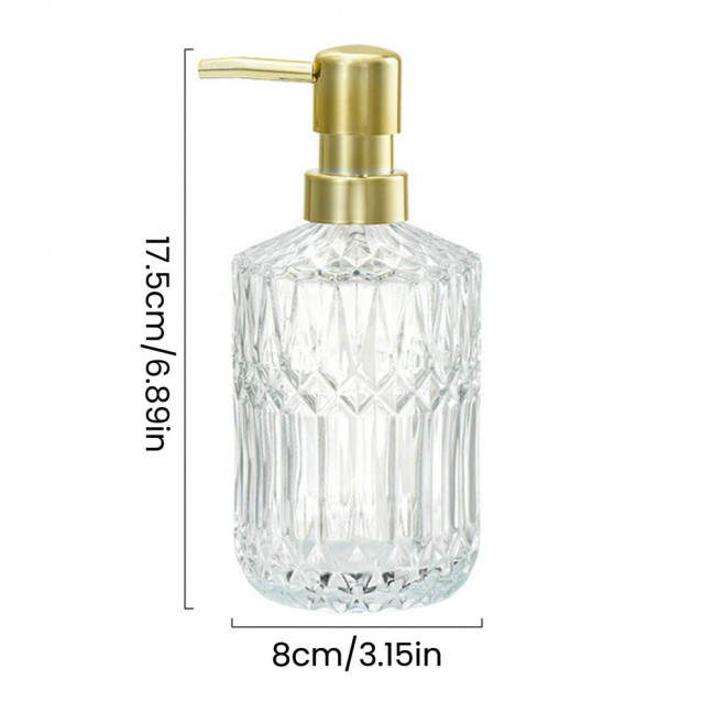 Glass Lotion Bottle Anti-Slip Bottom Transparent Design Large Capacity Liquid Dispenser Home Accessory