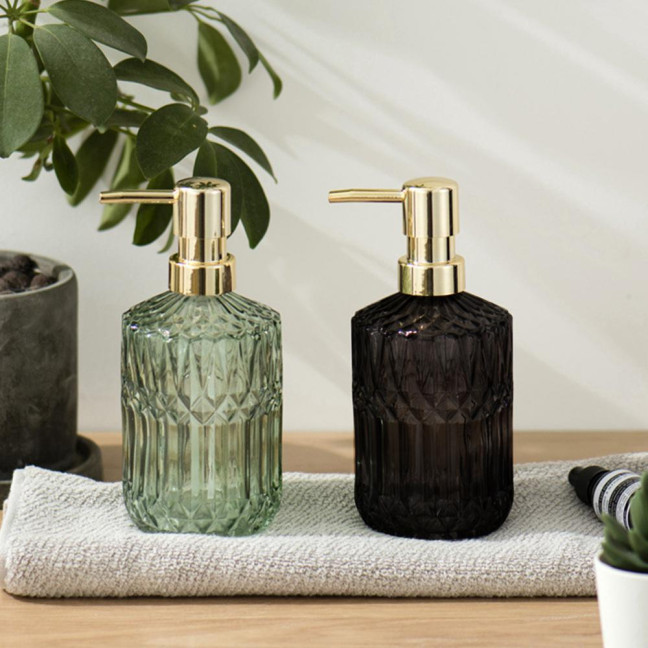 Glass Lotion Bottle Anti-Slip Bottom Transparent Design Large Capacity Liquid Dispenser Home Accessory