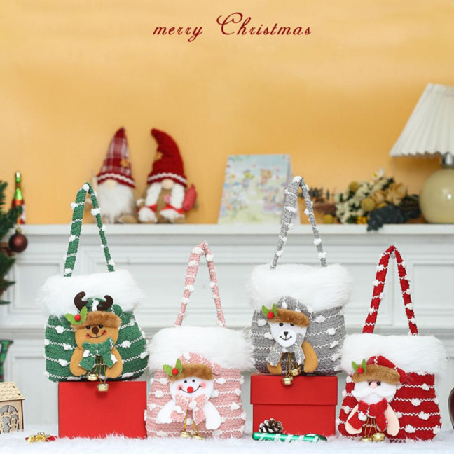 Plush Christmas Small Gift Bag 3D Snowman Santa Doll Fruit Candy Bag Christmas Eve New Year Tote Bag for Xmas Party Supplies Plush Christmas Small Gift Bag 3D Snowman Santa Doll Fruit Candy Bag Christmas Eve New Year Tote Bag for Xmas Party Supplies