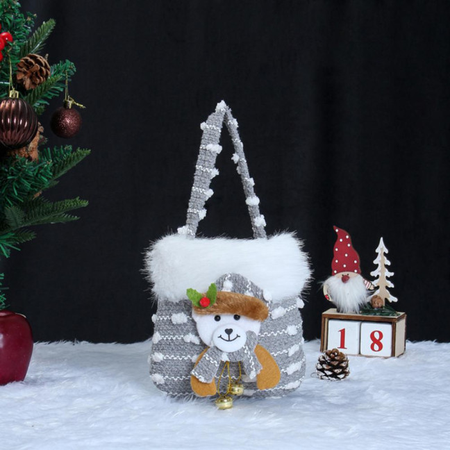 Plush Christmas Small Gift Bag 3D Snowman Santa Doll Fruit Candy Bag Christmas Eve New Year Tote Bag for Xmas Party Supplies Plush Christmas Small Gift Bag 3D Snowman Santa Doll Fruit Candy Bag Christmas Eve New Year Tote Bag for Xmas Party Supplies