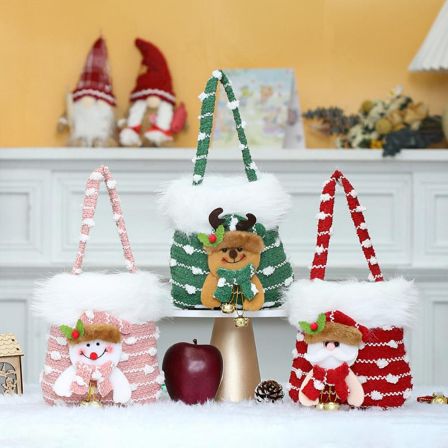 Plush Christmas Small Gift Bag 3D Snowman Santa Doll Fruit Candy Bag Christmas Eve New Year Tote Bag for Xmas Party Supplies Plush Christmas Small Gift Bag 3D Snowman Santa Doll Fruit Candy Bag Christmas Eve New Year Tote Bag for Xmas Party Supplies