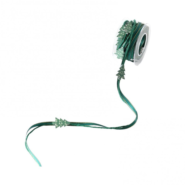 5.5 Yards Christmas Ribbons Red/Green Holiday Ribbon Roll with Tree/Gift Box Decor for Gift Wrapping DIY Crafts