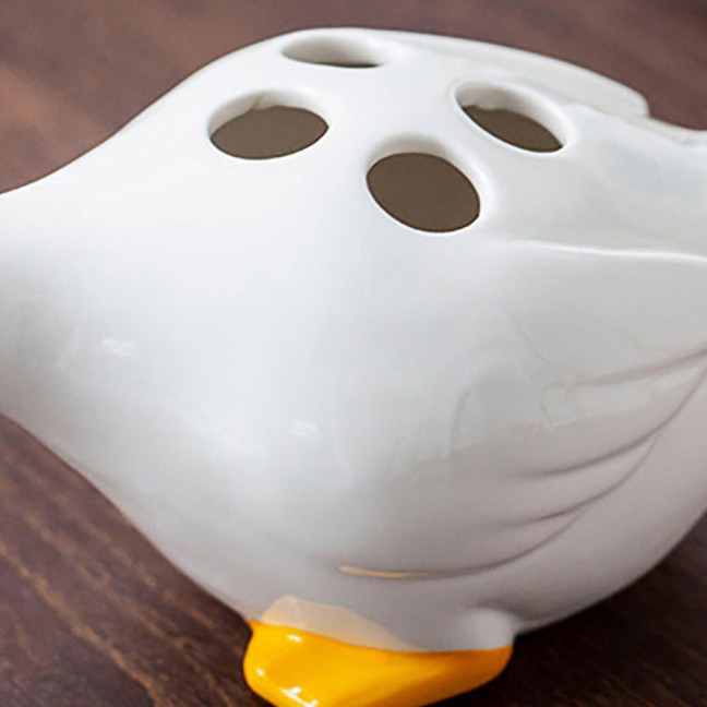 Duck Toothbrush Holder Ceramic Cute Toothbrush Organizer Decorative Cartoon Duck Toothbrush Stand for Bathroom Decor And Storage 