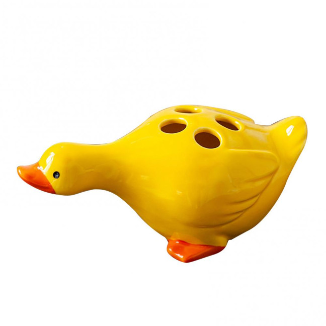 Duck Toothbrush Holder Ceramic Cute Toothbrush Organizer Decorative Cartoon Duck Toothbrush Stand for Bathroom Decor And Storage 