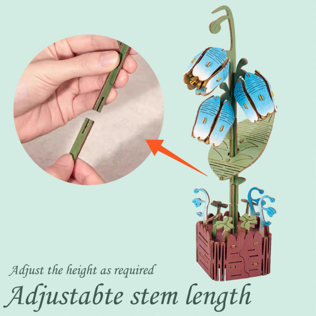 3D Wooden Flower Puzzle Kit for Adults DIY Botanical Bouquet Building Set Wood Sunflower/Rose Floral Craft Kit for Stress Relief Mother's Day Housewarming Gifts