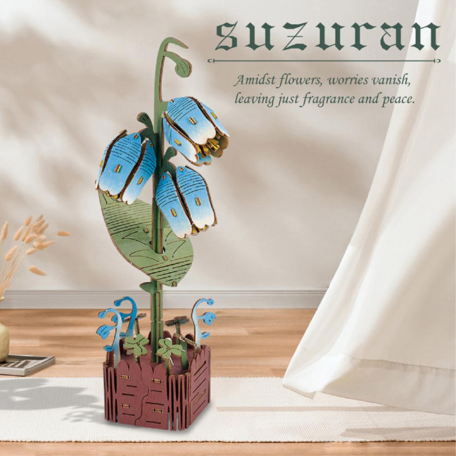 3D Wooden Flower Puzzle Kit for Adults DIY Botanical Bouquet Building Set Wood Sunflower/Rose Floral Craft Kit for Stress Relief Mother's Day Housewarming Gifts