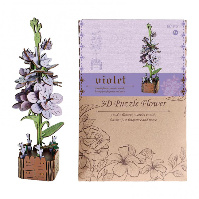 3D Wooden Flower Puzzle Kit for Adults DIY Botanical Bouquet Building Set Wood Sunflower/Rose Floral Craft Kit for Stress Relief Mother's Day Housewarming Gifts