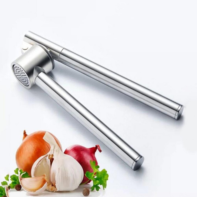 Garlic Press Stainless Steel Garlic Mincer Manual Garlic Crusher Effortless Chopping Tool for Garlic Ginger Nuts 