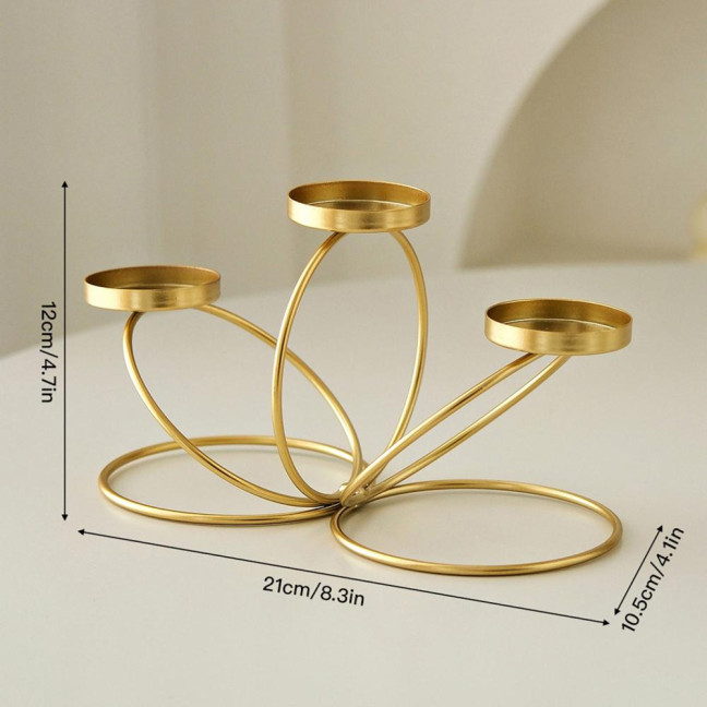 Cast Iron Candle Holder Decoration Home Office Living Room 3-Arm Candlestick Metal Tealight Candle Stand Dining Table Centerpiece Ornament Cast Iron Candle Holder Decoration Home Office Living Room 3-Arm Candlestick Metal Tealight Candle Stand Dining Table Centerpiece Ornament