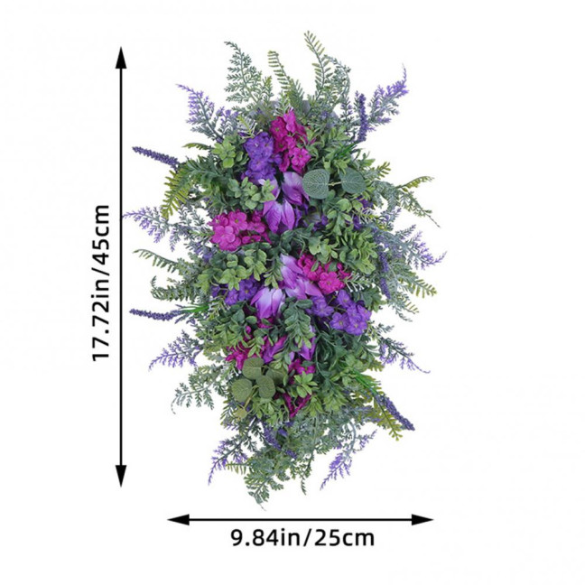 Purple Tulip Wreath with Hydrangea & Hyacinth Artificial Flower Lavender Garland Realistic Spring-Summer Floral Decor for Door Wall Home & Party Purple Tulip Wreath with Hydrangea & Hyacinth Artificial Flower Lavender Garland Realistic Spring-Summer Floral Decor for Door Wall Home & Party