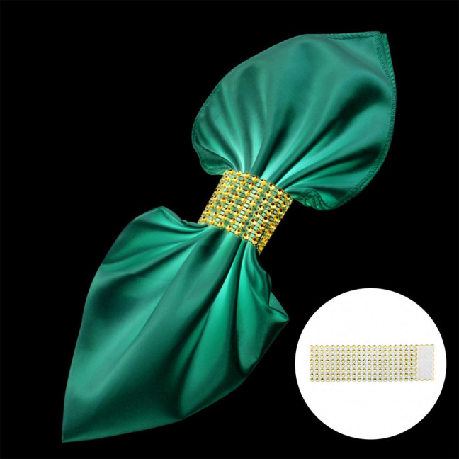 100Pcs Napkin Button Rings Sparkling Rhinestones Inlaid 8-Row Design Napkin Fasteners Festive Tableware Accents