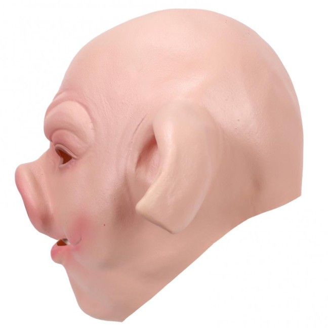 Halloween Horror Pig Head Mask Realistic Bad Face Mask Role-playing Scary Pig Head Costume Party Cosplay Props 