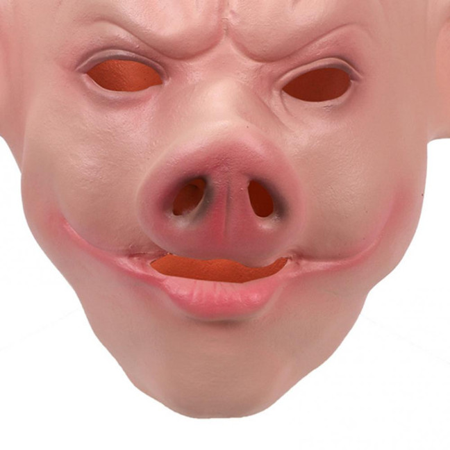 Halloween Horror Pig Head Mask Realistic Bad Face Mask Role-playing Scary Pig Head Costume Party Cosplay Props 