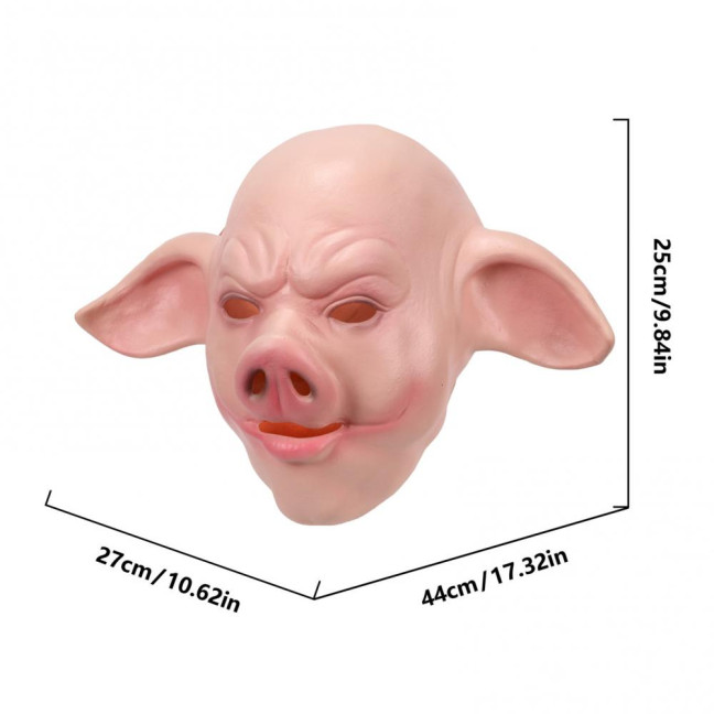 Halloween Horror Pig Head Mask Realistic Bad Face Mask Role-playing Scary Pig Head Costume Party Cosplay Props 
