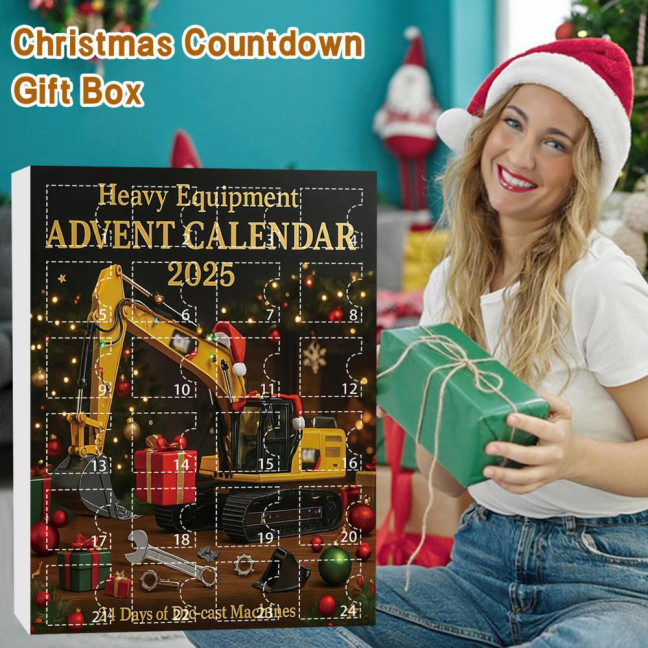 Excavator Advent Calendar 2026 24 Days of Excavator Vehicles Education Fun Christmas Pendant Holiday Countdown Gift