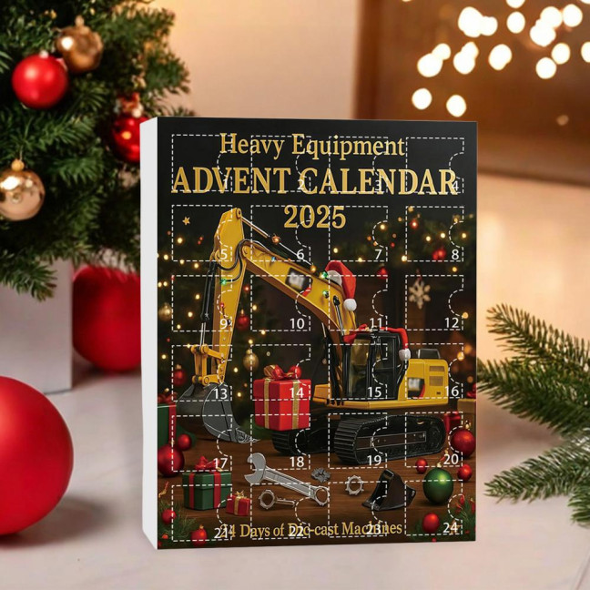 Excavator Advent Calendar 2026 24 Days of Excavator Vehicles Education Fun Christmas Pendant Holiday Countdown Gift