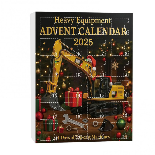 Excavator Advent Calendar 2026 24 Days of Excavator Vehicles Education Fun Christmas Pendant Holiday Countdown Gift