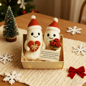 Christmas Ghost Friends Plush Set Cute Small Ghost with Santa Hat for Holiday Home Party Decor Friendship Gifts for Best Friends