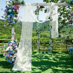 Wedding Arch Draping Fabric White Lace Drapes Sheer Backdrop Curtain for Wedding Ceremony Birthday Party Bridal Shower Decoration